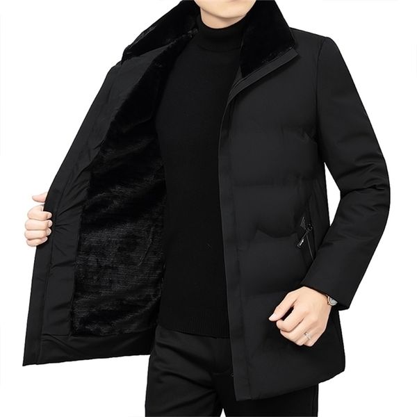 

winter jacket men hoodied men warm winter coat men thicken zipper mens jackets 201224, Black