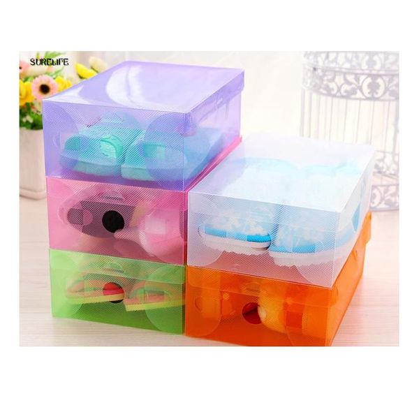 

5pcs children/women/men clear plastic shoes storage box foldable drawer type box for women shoes o sqcszp