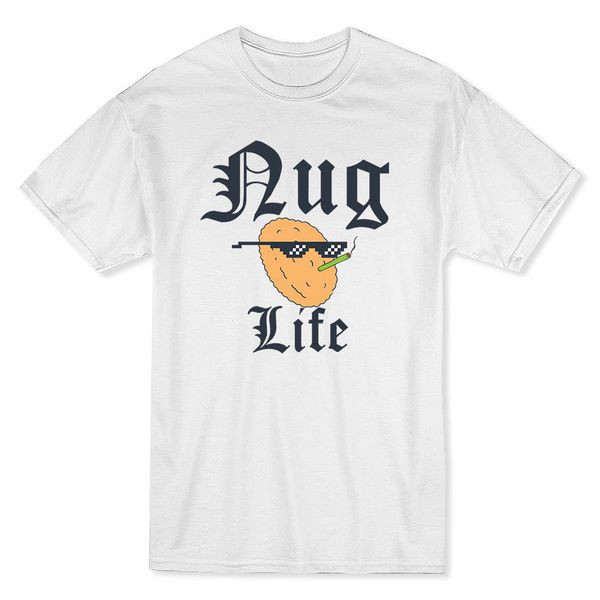 

nug life chicken nuggets lover men's white ummer new print men hoodie designers t shirts sweatshirt