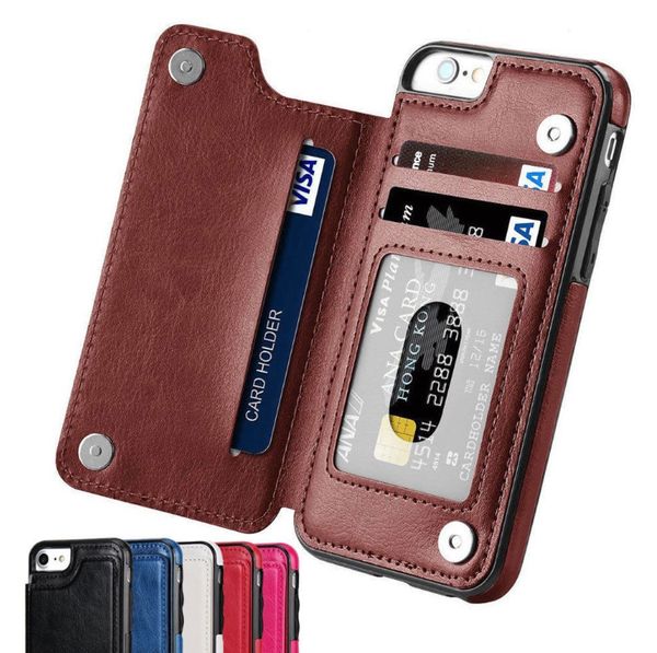 Custodia in pelle PU retrò per iPhone 12 Mini 11 Pro Max XS Custodie per telefoni con supporto per schede multiple per iPhone X 6 6s 7 8 Plus SE 2 Cover