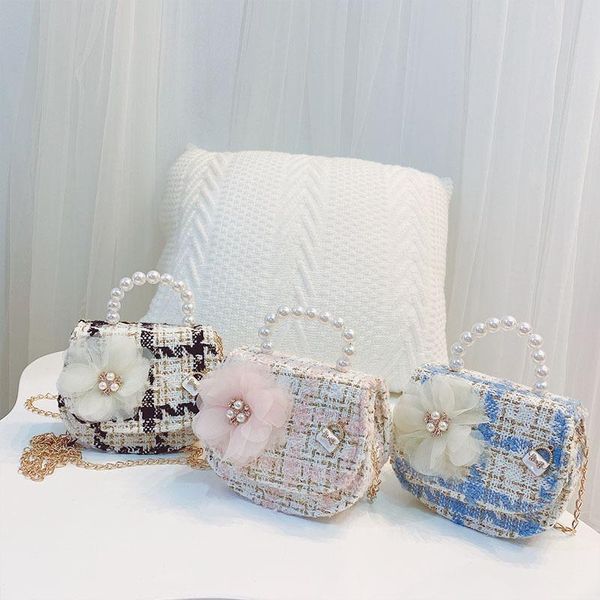 

korean children's mini clutch bag pearl crossbody bags for kids girl small coin pouch baby wallet hand bags purse gift, White