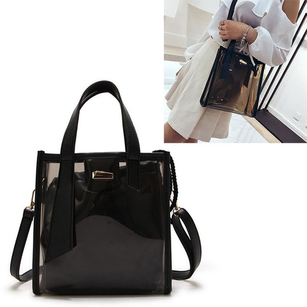 

new women bucket bag pvc shoulder bag hologram laser handbag jelly transparent totes