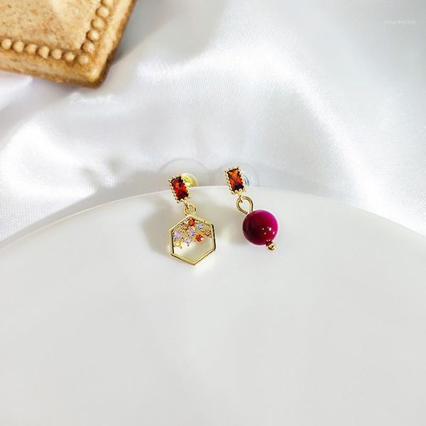 

dominated contracted asymmetric exquisite multicolor crystal temperament joker fashion pearl women drop earrings 2020 new1, Silver