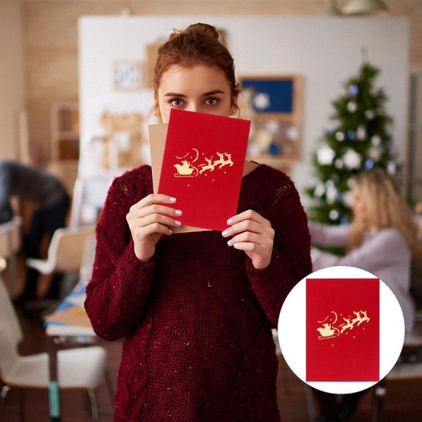 

greeting cards 2pcs christmas durable supplies for shop party home