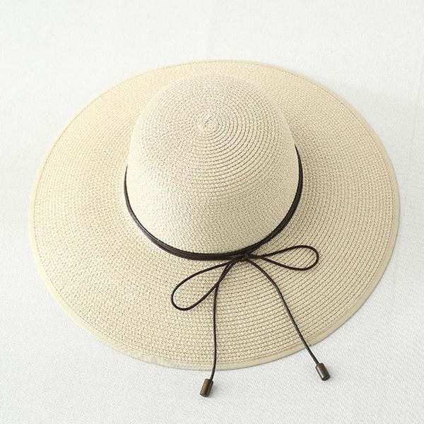 

women casual summer bowknot sun hat outdoor uv protection straw simple floppy fashion wide brim foldable sunshade beach cap1, Blue;gray