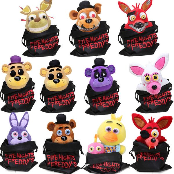 

25cm freddy fazbear bonnie foxy ennard plush toy with gift bag nightmare five nights at freddy stuffed animal dolls fnaf toys y200703