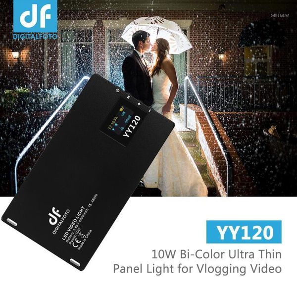 

10w bi-color led video light ultra thin dimmable 3300k-5600k cri 95+ for vlogging video wedding product pgraphy accessories1
