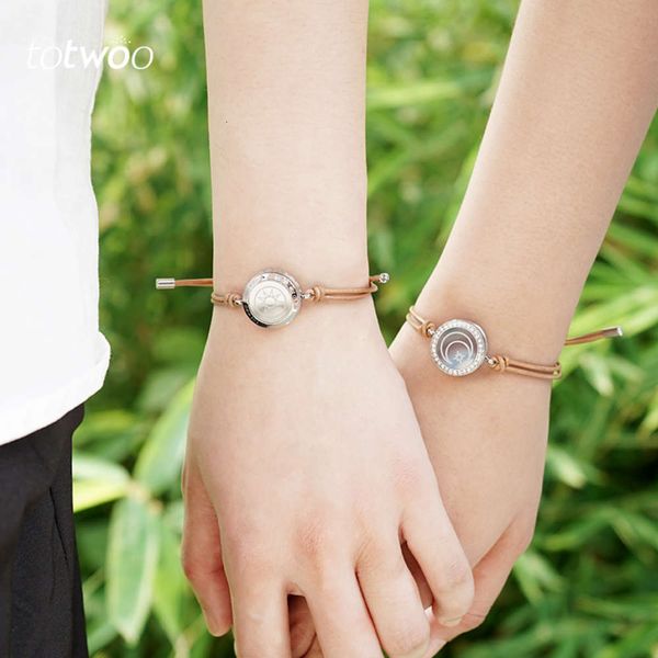 

totwoo love with smart ring in the heart long distance lovers remote interaction induction bracelet combination gift