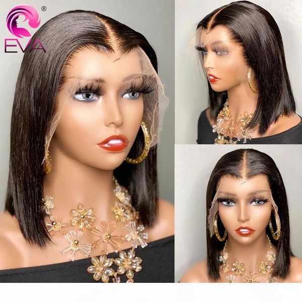 

deep part straight bob synthetic lace wigs 4x4 lace closure bob wigs straight short bob wig natural soft brazilian hair lace frontal wigs, Black;brown