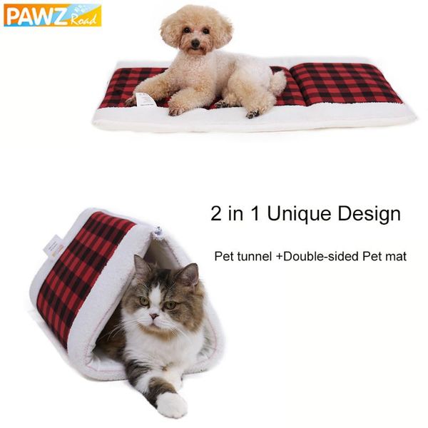 

cat beds & furniture 2 in 1 pet bed mat for dog design multi-functional funny tunnel winter warm double-sided cats dogs kennel house