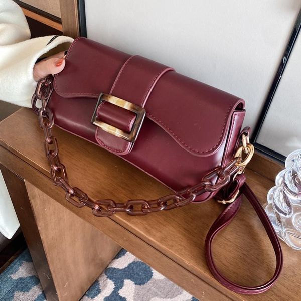 

cross body hand bag women 2021latest style autumn and winter shoulder bags all-match pu leather totes chain easy matching