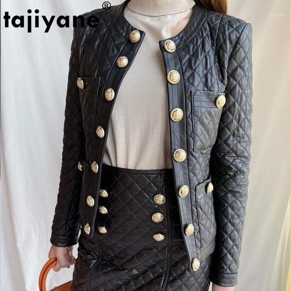 

tajiyane vintage genuine leather women jacket winter autumn jacket women korean fashion ladies caots sheepskin coat s021 wpy3461, Black