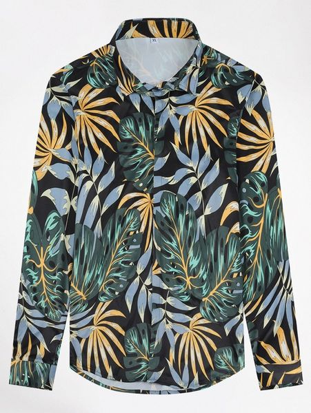 

cloudstyle men tropical print curved hem shirt w9cv#, White;black