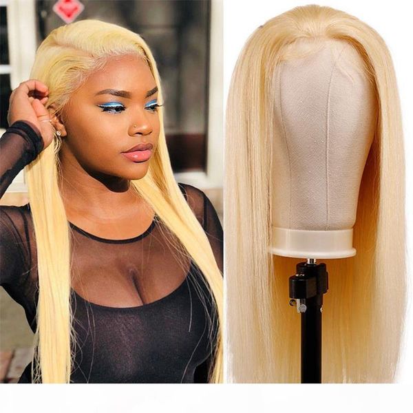 

long 613 blonde straight full lace wigs lace front wig human hair with baby hair transparent lace for black women brazilian peruvian, Black;brown
