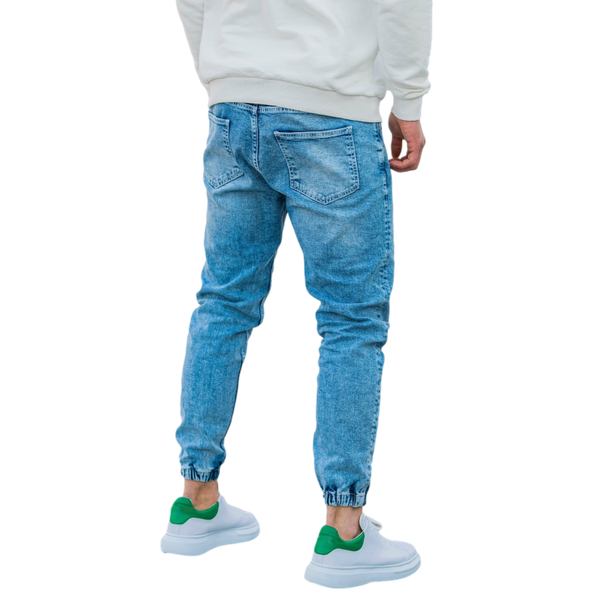 

men's jeans casual 100% cotton denim men joggers in washed blue pants style good wholesale offer trend 2021