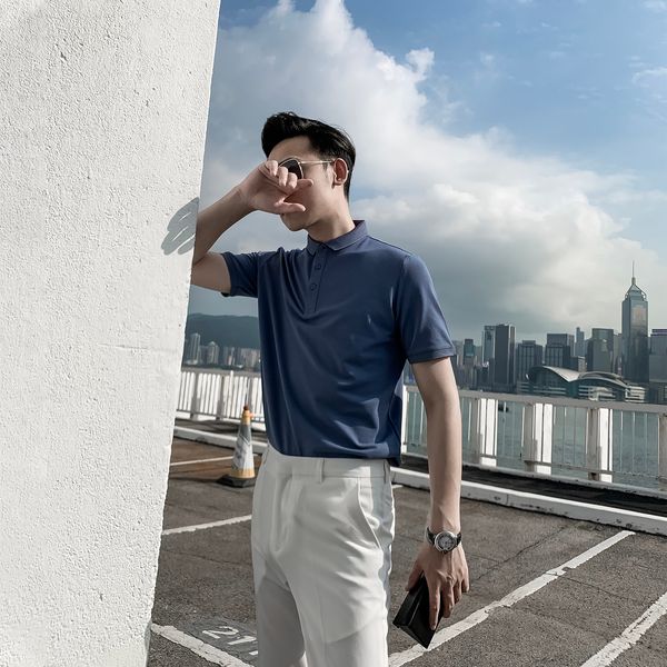 

daio mens spring / summer men's polo shirt solid design, simple texture and short sleeve style