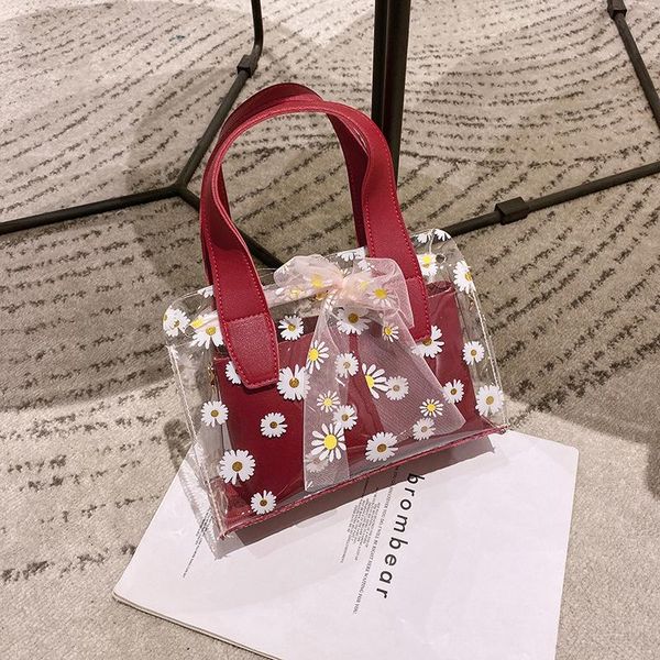 

small daisy printed transparent picture-in-the-mother bag 2020 summer new korean mobile phone bag chain shoulder