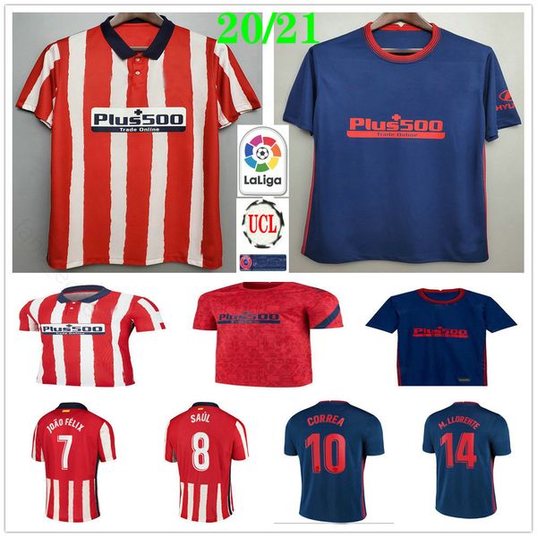 

2020 2021 joao felix soccer jerseys 20 21 saul suarez correa lemar diego costa custom kids home away third football shirt, Black;yellow