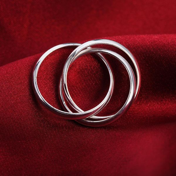 

size 5 10 beautiful valentine's gift silver ring jewelry 3 circle cute noble pretty fashion wedding silver color women lady h bbyzpu