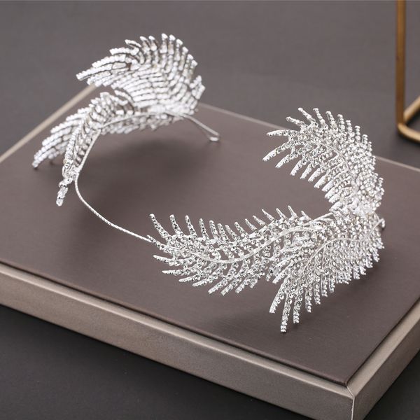 

bridal headdress new korean dress headband hair ornament simple wedding jewelry diamond crown, Silver