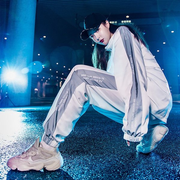 

свободное спортивный костюм женский класс одежды clothingautumn хип-хоп бф студент сыпучие ins бренд пару досуг спортивный костюм женщин кла, Gray