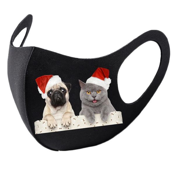 

cosplay christmas mask party decoration for face fashion dog printed reusable washable mouth cover face masque coton reut wmtvae, Black