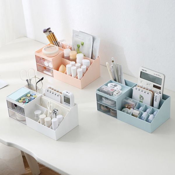 

large capacity cosmetic storage box drawer makeup organizer dressing table skin care rack house container mobile phone sundries q1218