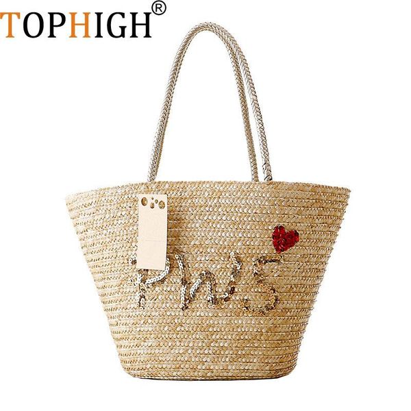 

igh new woman bag women handbag straw bag for woman new color matching weaving big handbag fashion casual