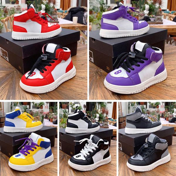 

2020 wholesale children running shoes sport sneaker 1 boy girl young kid sport sneaker size 28-35, Black