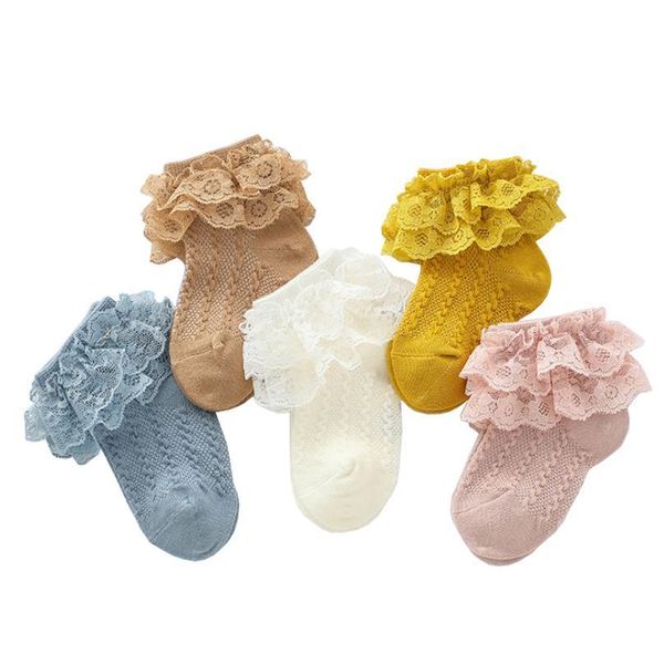 

new spring and autumn girls socks double lace girls baby socks ne qylqpr, Pink;yellow