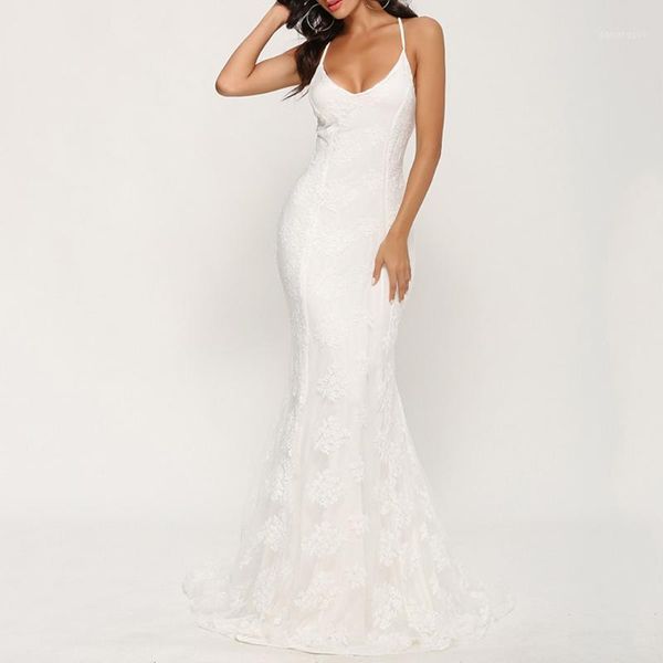

v neck white evening dress spaghetti straps floor length mermaid sleeveless lace women wedding party formal evening dresses1, White;black