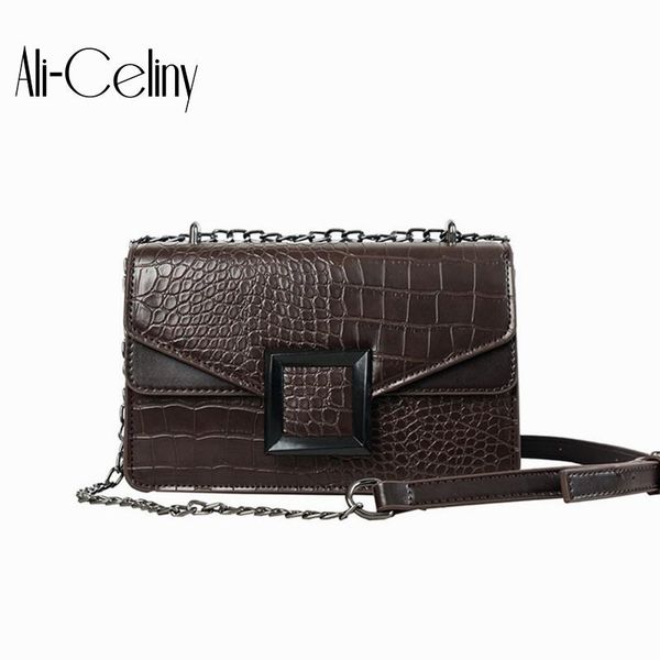 

brand style bag for women stone pattern bag 2020 new handbag retro small square chain casual messenger