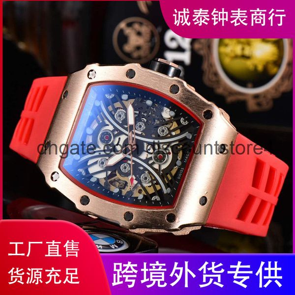 

2020 richard hollow mechanical watch fashion bucket business watch men's watch, Slivery;brown
