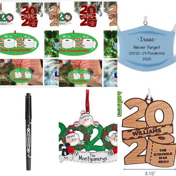 

factory outletsya52020 christmas ornaments personalized toilet paper with lanyard tree decorations wooden pendent new year home decor part