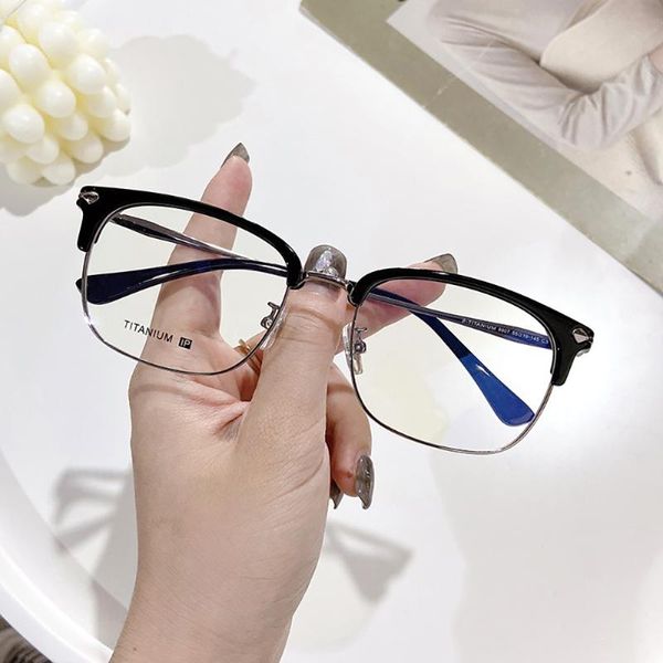 

men fashion boy titanium metal frame lightweight optical classic square lens glasses jd1007, Black