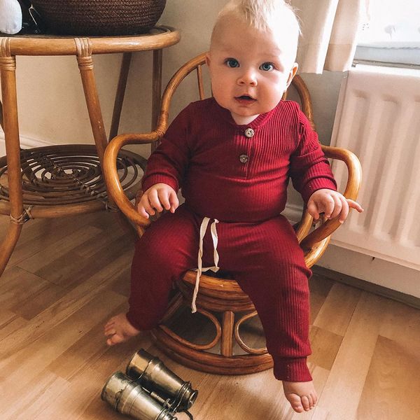 

autumn long sleeve baby girls clothes 2piece set long sleeve bodysuit+trousers baby outfits boy girl cotton toddler clothing h45q1221, White