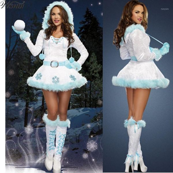 

christmas tree costumes deluxe dreamy snow maiden hooded christmas dress santa claus costumes for adults uniform1, Silver