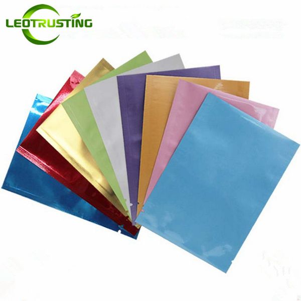 

leotrusting 100pcs small glossy aluminum open mask medicine powder herbal packaging bag heat seal foil vaccum bags