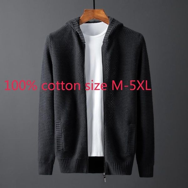 

new arrival cotton spring autumn hooded cardigan men youth casual fashion computer knitted sweater plus size -5xl, White;black