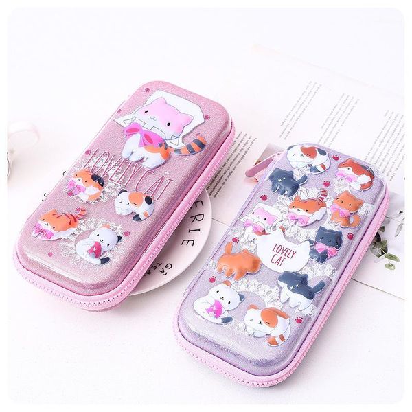 

pencil bags lovely hello cat pink blue stationery storage bag case escalar papelaria escolar school supplies1