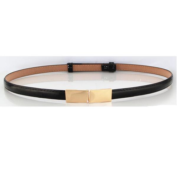 

женщины двойной кристалл пряжки лакированной кожи ремня регулируемый черный поясами мода классический тонкий кожезаменитель cummerbunds плат, Black;brown