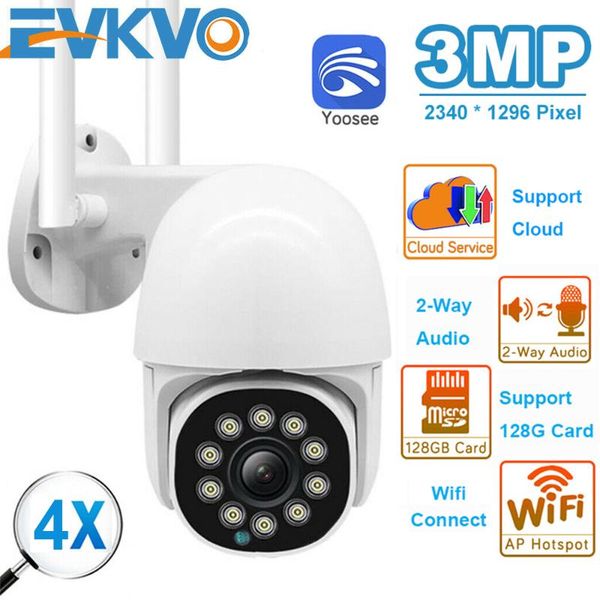 

cameras 10led hd 3mp outdoor ip camera rotate 4x digital zoom cctv wifi security wireless dome ir night vision waterproof yoosee
