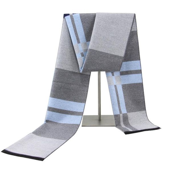 

scarf for men,new style for autumn and winter men's scarf, striped scarf, korean-style business cotton warm scarf, Blue;gray