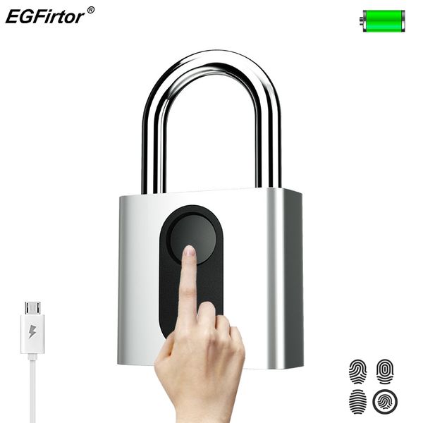 

Rechargeable Keyless Quick Unlock Luggage Bag Anti-Theft Fingerprint Smart Padlock USB Recharge Door Lock