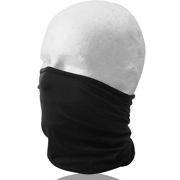 

quick dry elastic lycra cycling headband half face mask bike bicycle breathable balaclava hunting hiking warm neck hood cover1, Black