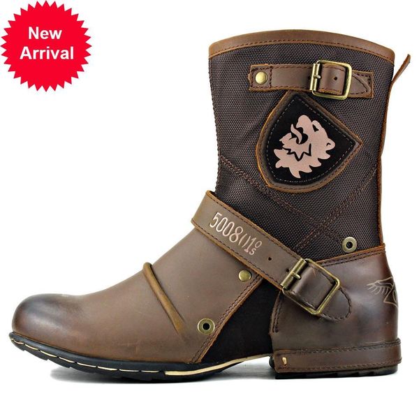 

2021 spring part genuine leather men ankle male boots 66av, Black