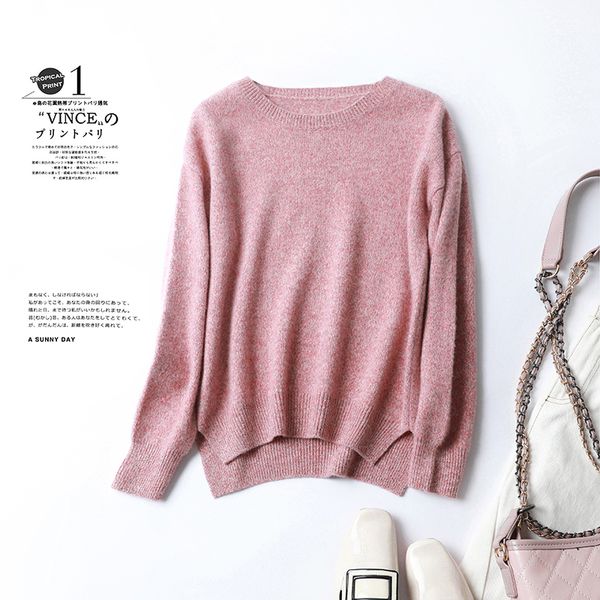

2021 better quality colored yarn knitting women's sweaters 100% south wool thick winter oneck female pullovers 4 long colour 216h, White;black