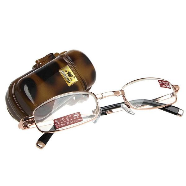 

sunglasses 1pc mini foldable reading glasses metal full frame case eyeglass +1.00 to +4.00, White;black