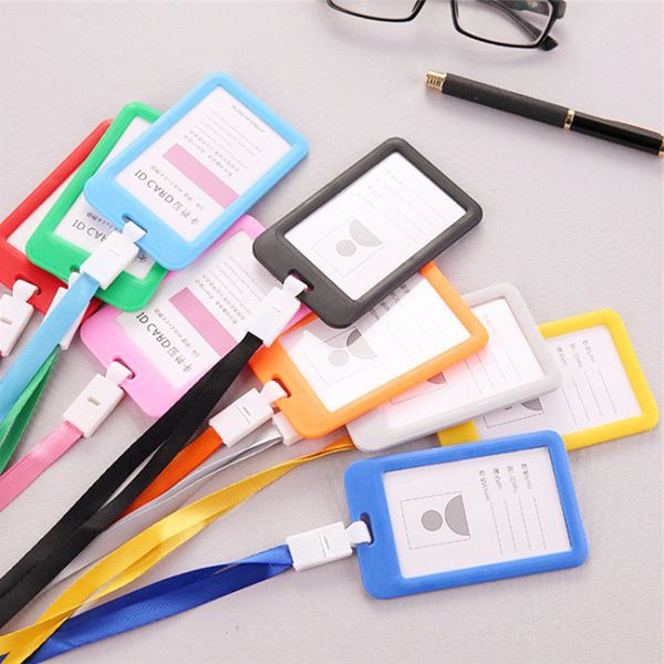 

portable exhibition cards name tag staff employee business card holder with lanyard for offices school id driver licence