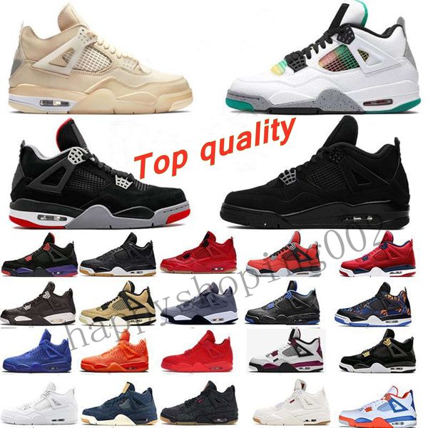 

2021 4 4s jumpman men shoes metallic purple red green bred ovo splatter black cat mens sports sneakers size 36-45